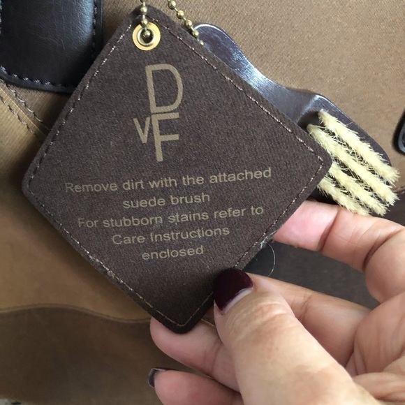 DVF Brown Multi-tone Faux Suede Overnight Bag - Picture 4 of 15